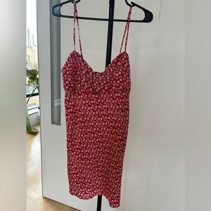 Free People Red and White Floral Dress